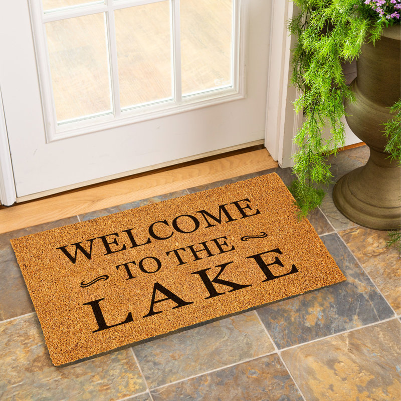 Non-Slip Outdoor Doormat, "Welcome to the Lake"