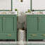 Ensemble de meuble-lavabo vert 60 po avec lavabos doubles (séparés), lavabos doubles en céramique, tablette de rangement et tiroirs séparés (miroir non inclus) - Solution de salle de bain moderne pour salles de bain spacieuses
