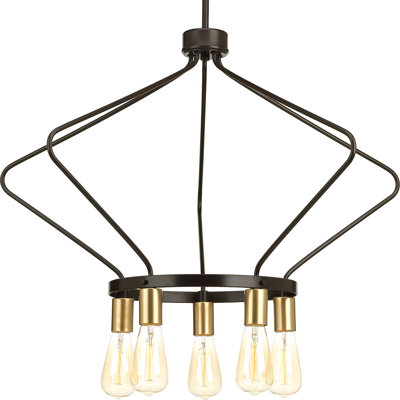 Geib 5 - Light Dimmable Wagon Wheel Chandelier