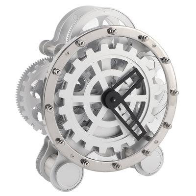 Table Gear Clock European Mechanical Creativity 2 Feet Metal Rotating Desk for Living Room Study
