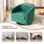 75.2Cm Wide Tufted Swivel Barrel Chair-914459163