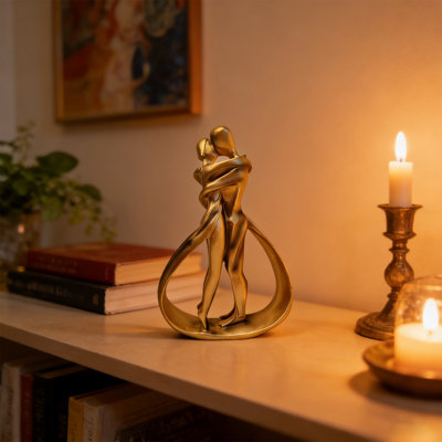 Embracing Couple Statue, Couple Sculpture For Home Decoration, Anniversary Statue Gift, Modern Romantic Sculpture Suitable For Living Room, Bedroom, And Office Decor