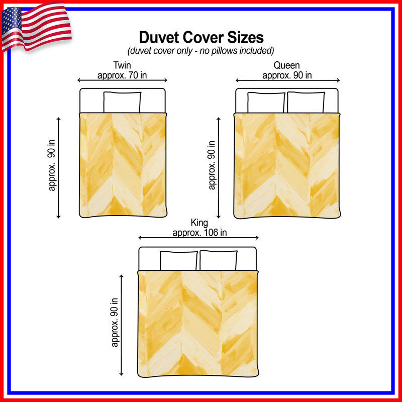 Yellow Chevron Pattern Duvet Covers, King