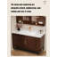 Nouveau meuble-lavabo en chêne de style chinois avec lavabo en céramique intégré
