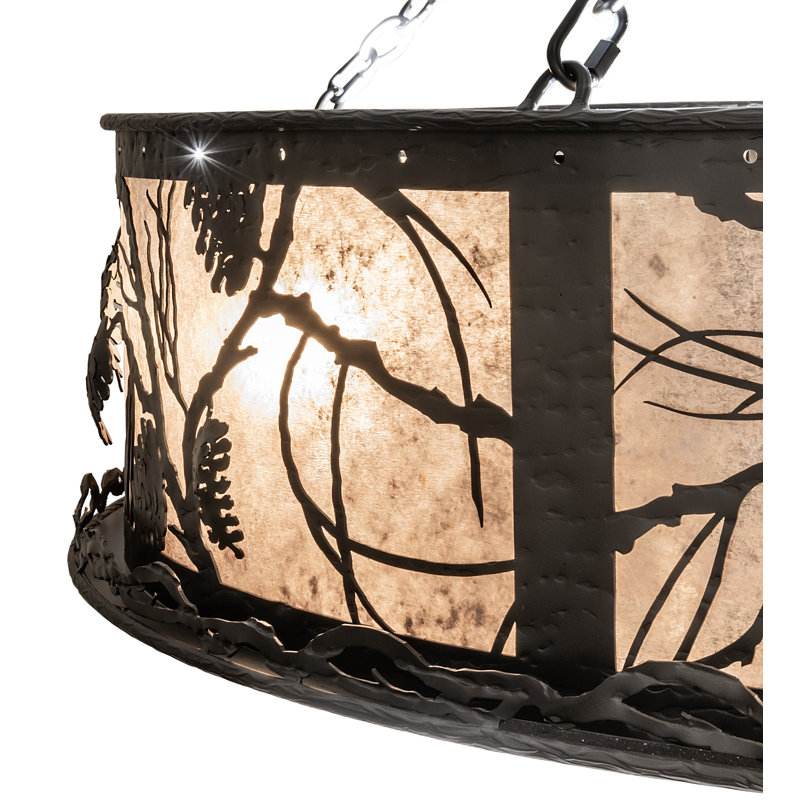 56" Wide Whispering Pines Chandel-Air, Matte Black, 9.5" H x 45" W x 45" D