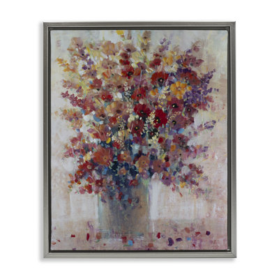 Bright & Bold Arrangement Gold Framed Floater Canvas Wall Art, design by Tim OToole