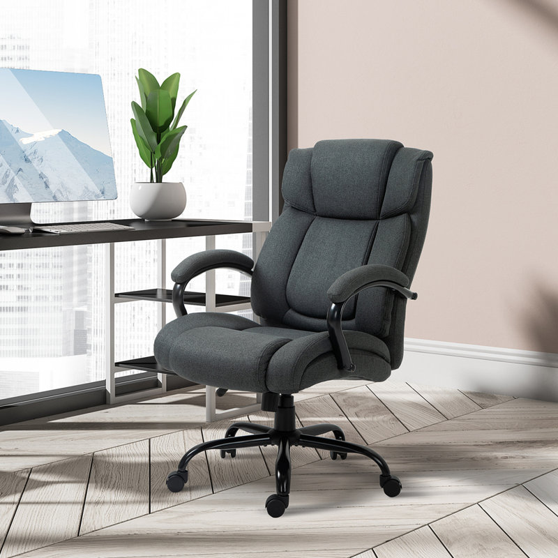 High Back Big And Tall Executive Office Chair 484Lbs With Wide Seat, Computer Desk Chair, Charcoal Gray