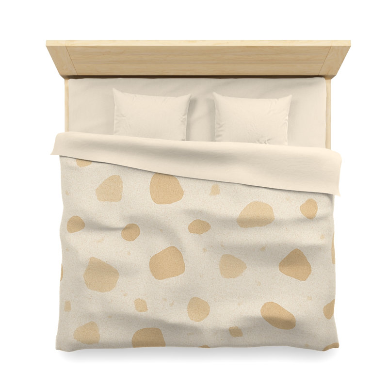 Microfiber Duvet Cover Boho Style, Design 39, Cream, King Duvet Cover