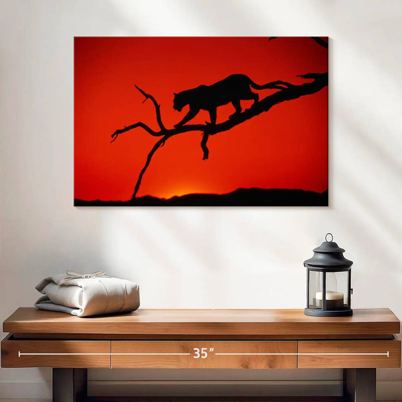 Brampt Red Silhouette Leopard, 16" H x 24" W