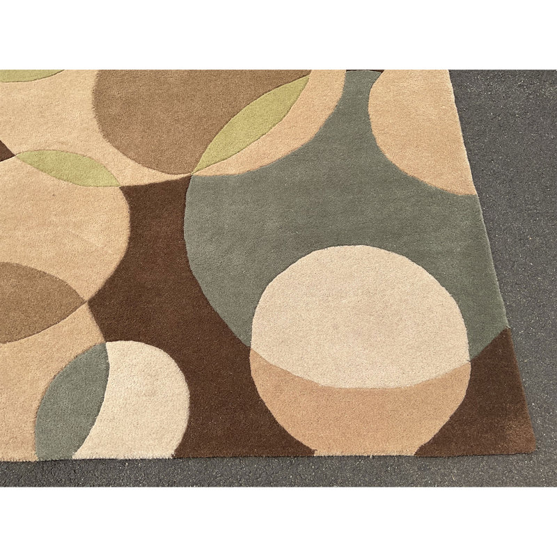 Wool Geometric Indoor Rug, Rectangle 5' x 8'