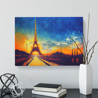 Eiffel Tower Art Painting - Wrapped Canvas Print
