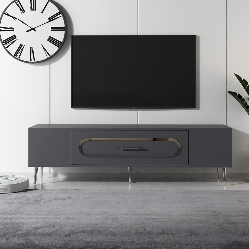 Olivia Unfinished TV Stand, 150cm, Grey/Silver