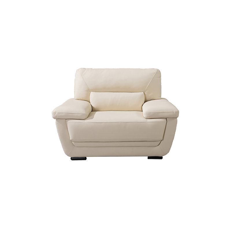 Barratt Leather Club Chair, Cream Genuine Leather