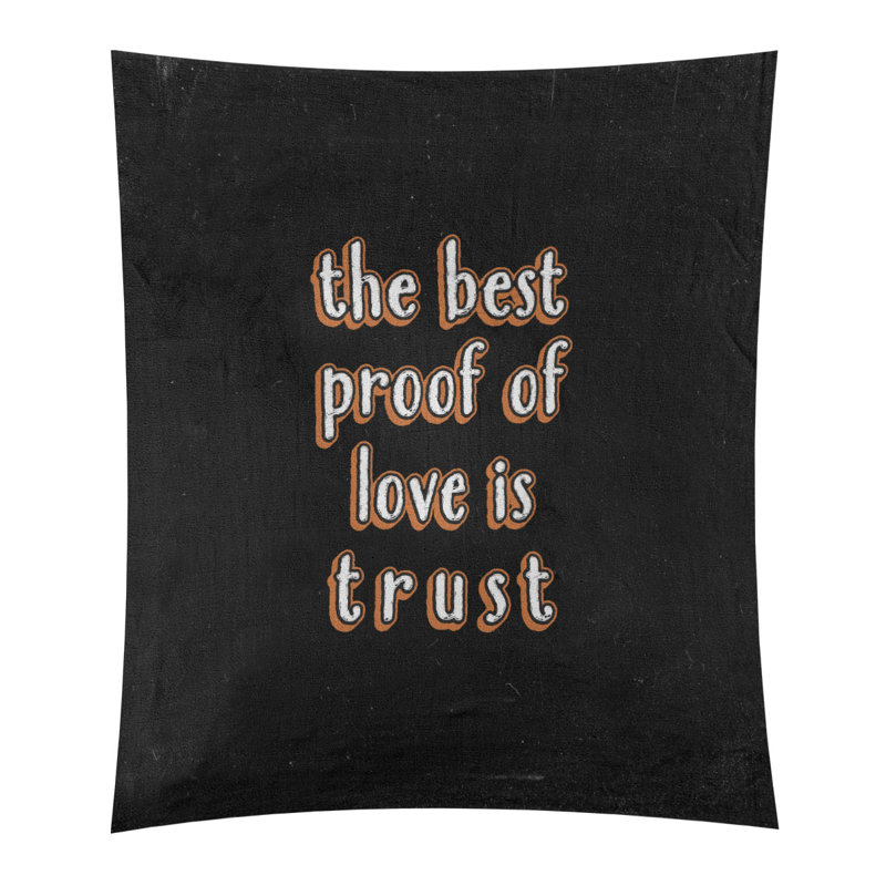 Tapisserie en polyester «Love and Trust» en polyester, Orange, H 80 po x l 68 po