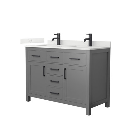 Beckett 48" Freestanding Double Bathroom Vanity with Quartz Top