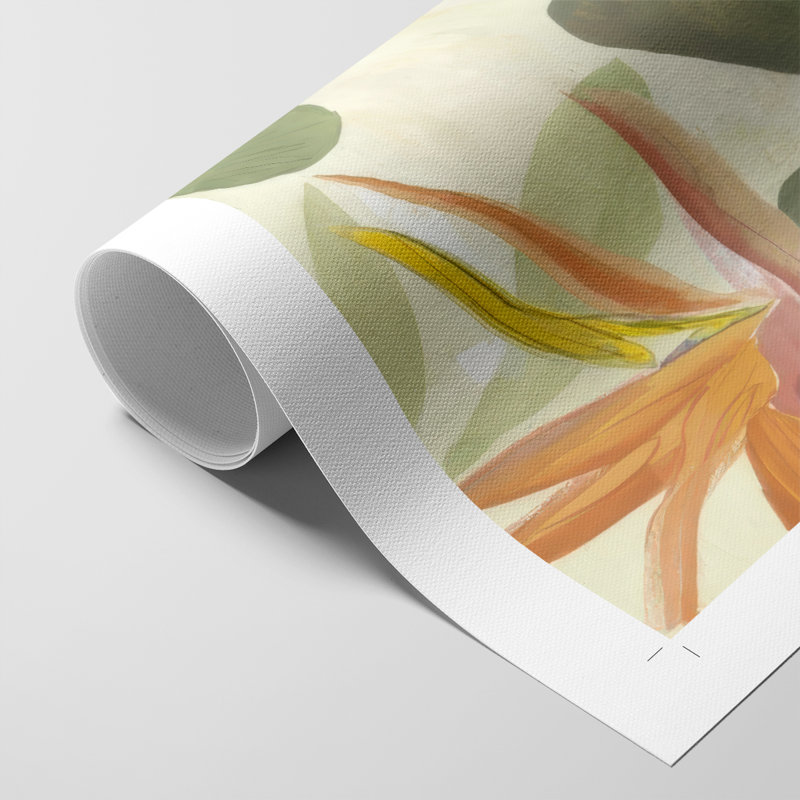 Perroquet dans les feuilles I - reproduction de toile seulement - non encadré, H 18 po x l 12 po
