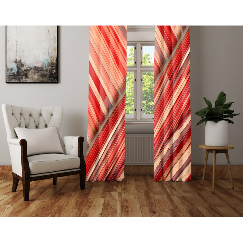 Paire de rideaux semi-transparents en polyester Albacete, L 40 po x L 61 po