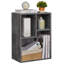 (Ensemble de 2) Petite bibliothèque moderne grise, 2 tablettes verticales horizontales ouvertes irrégulières-1216567230