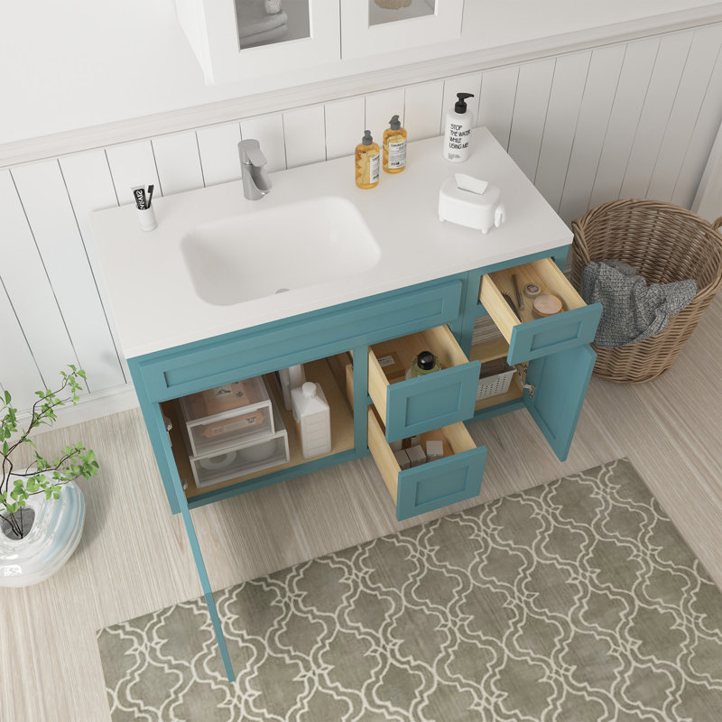 48'' Single Bathroom Vanity Base Only, Teal