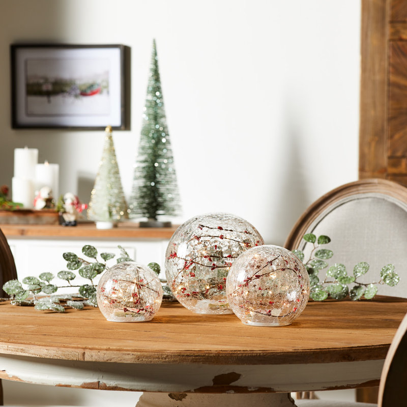 3 Piece Glass LED Globe Set
