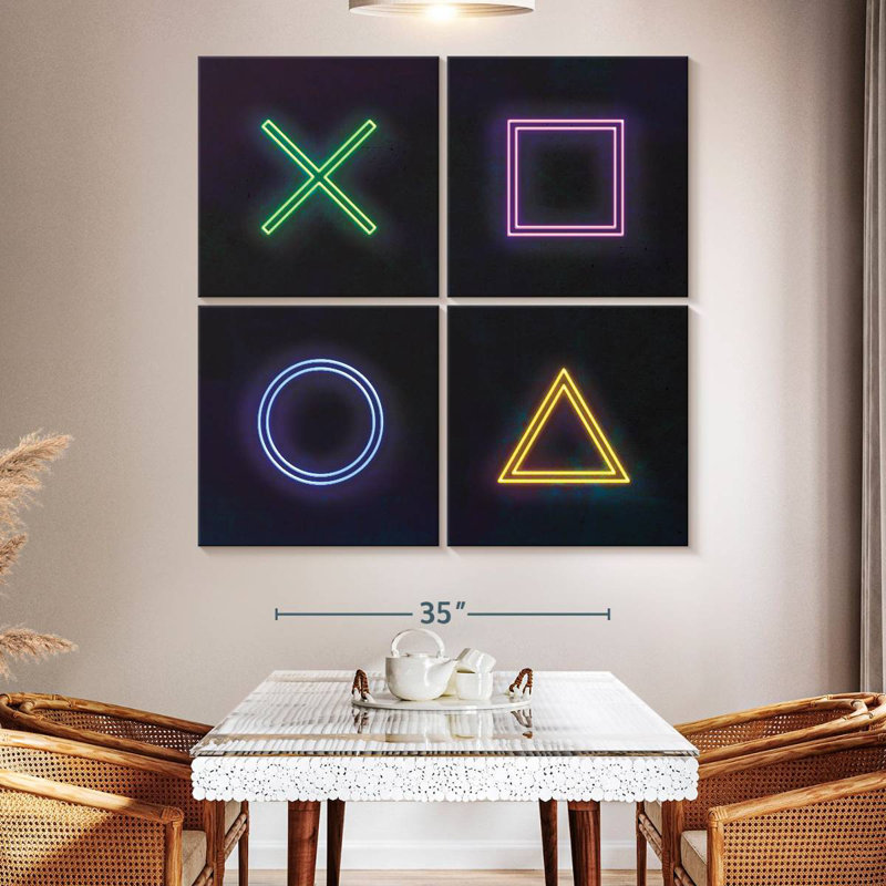 Keiraleigh Neon PlayStation Icons, 50" H x 50" W