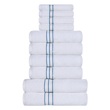 Hokku Designs Donko Egyptian-Quality Cotton 800 GSM Heavyweight Plush Soft  Highly-Absorbent Solid Luxury 9 Piece Bathroom Towel