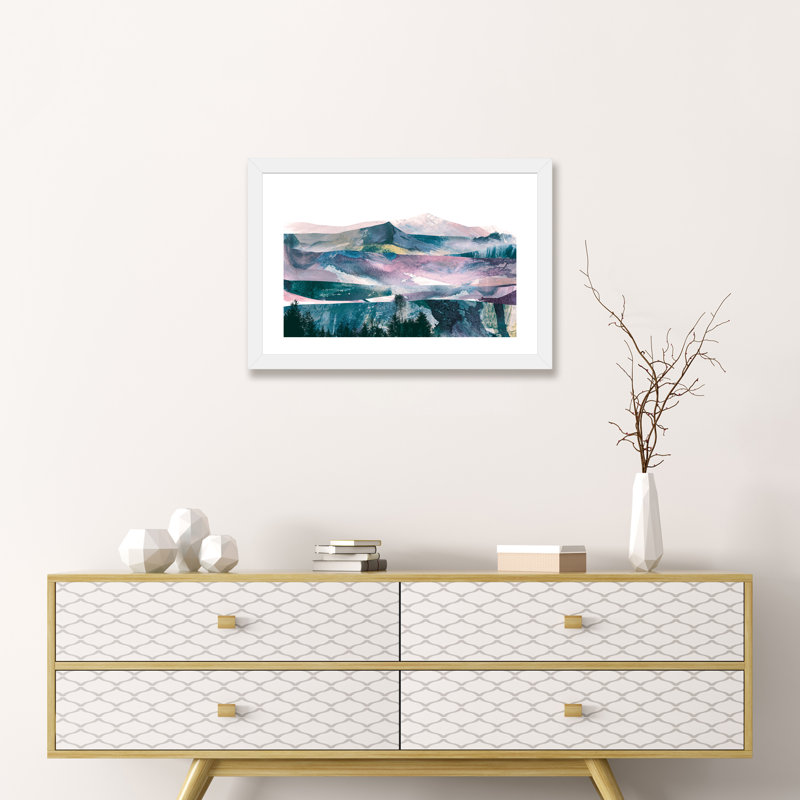 « rose range » par dan hobday-print, H 24 po x l 32 po x P 1 po, Papier avec cadre blanc