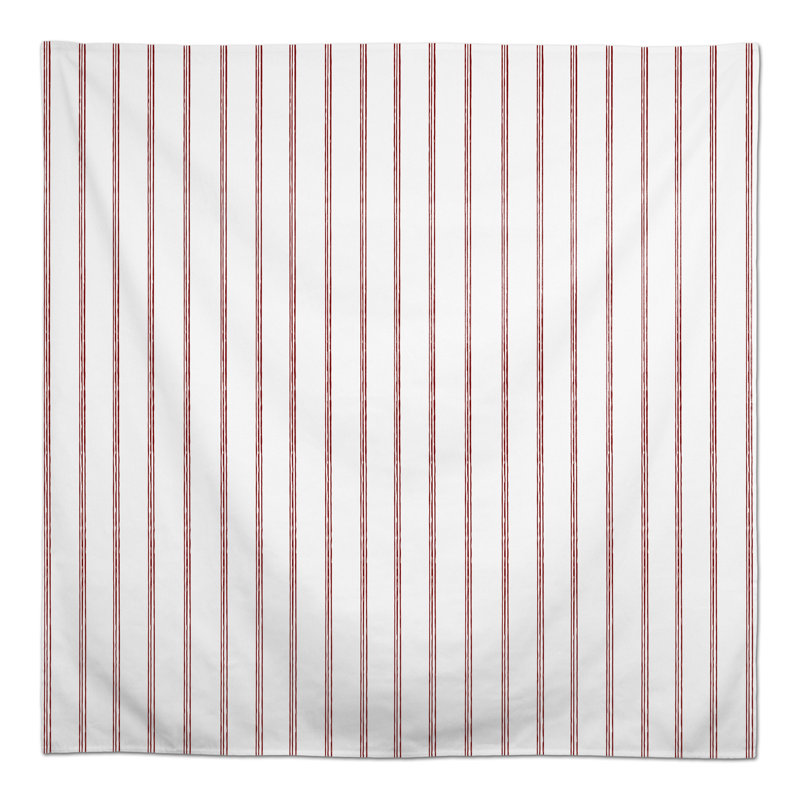Striped Polyester Tablecloth, Red, 58" L x 58" W