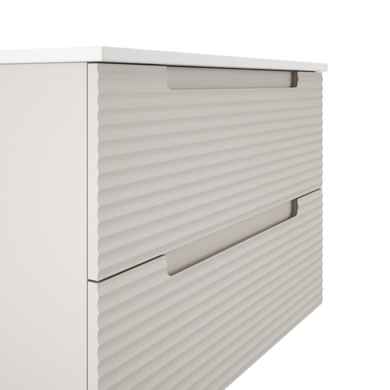 Meuble-lavabo mural simple 40 po avec comptoir en céramique Moncler, Beige