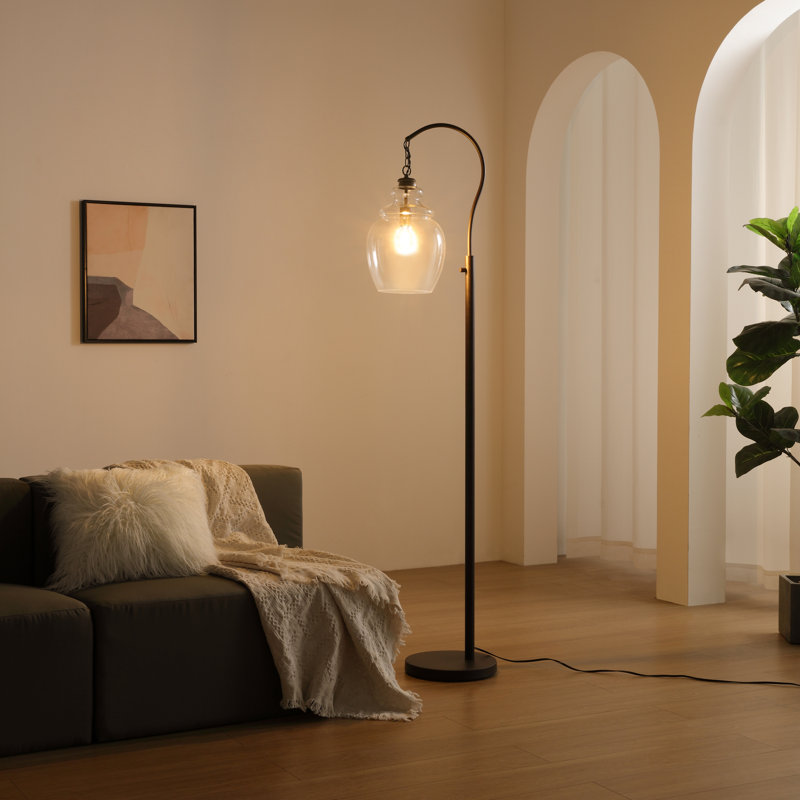 Lampe sur pied arquée 70 po Archambault, Bronzé
