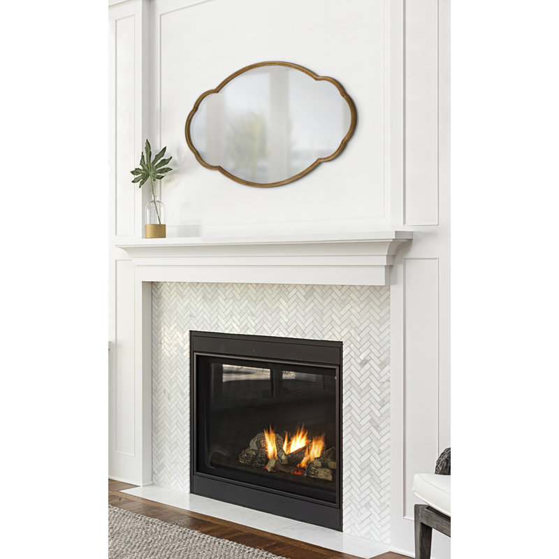 Audrys Oval Mirror, Antique Gold
