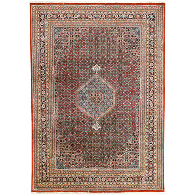 High-Quality Hand-Knotted Red And Blue Area Rug