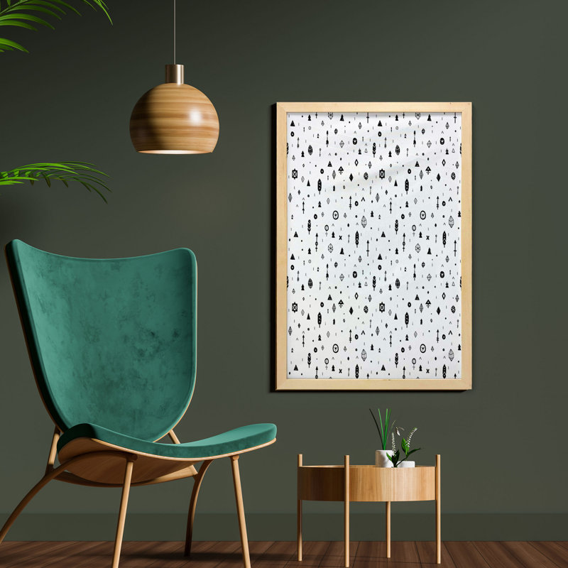 " Plain Background With Arrows Feathers And Aztec Native Style Geometric "