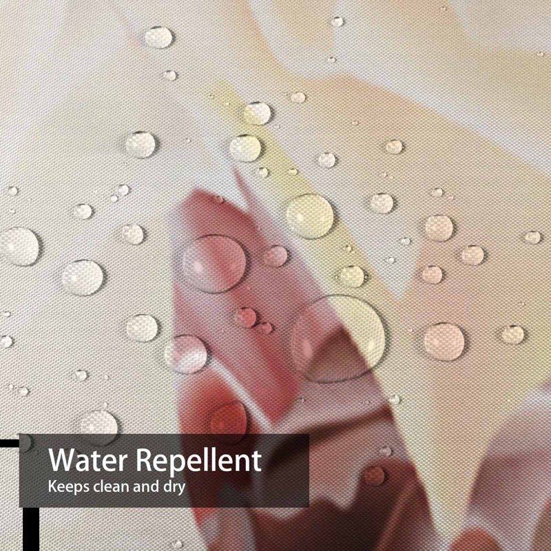 Rideau de douche imperméable à motif floral avec 12 crochets, L 72 po x l 84 po