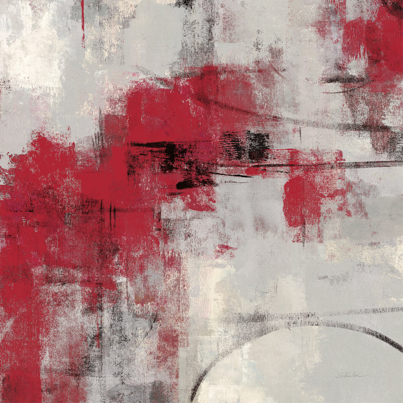 Stone Gardens II Red - Wrapped Canvas Painting, 30cm H x 30cm W