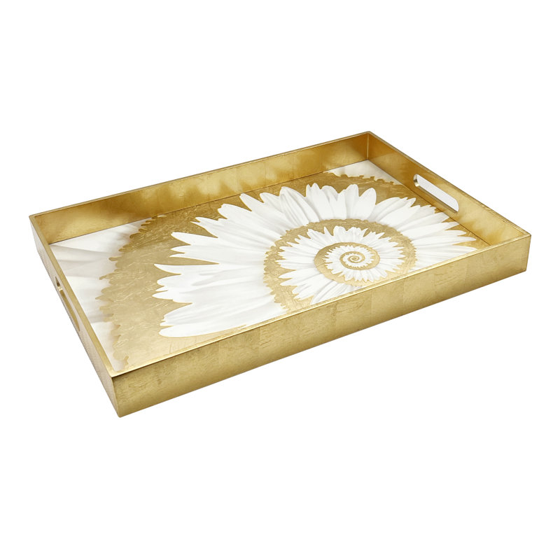 Flower Spiral Lacquer Rectangular Tray