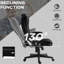 6 chaises vibrantes avec chaleur, dossier inclinable, siège rembourré réglable, fauteuil de bureau chauffant noir, sensation de velours élevé,