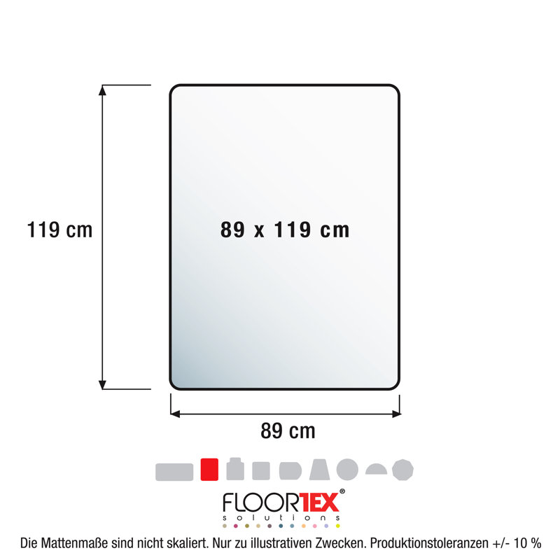 Cleartex Extra Thick Chair Mat for Hard Floors & Carpets, 0.5cm H x 89cm W x 119cm D