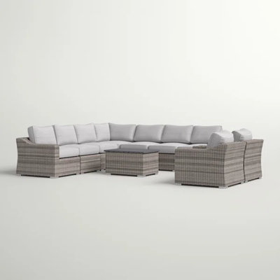 8-Person Outdoor Seating Group With Cushions Pre-Assembled Sofa, Outdoor Patio Sofa