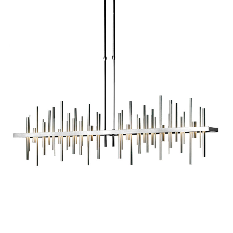 Cityscape 1 - Light Kitchen Island Linear LED Pendant, Vintage Platinum, Sterling