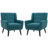 Jaqueze Upholstered Light Blue Linen Blend Tufted Wide Back Armchair with Solid Wood Leg-1917714913