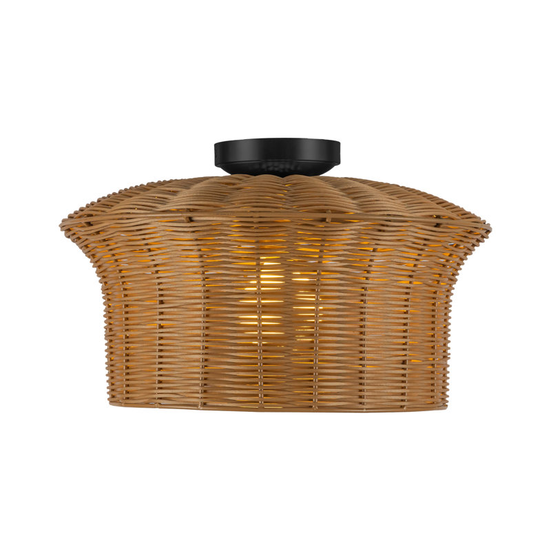 Kai 16-In Semi-Flush Mount, Black