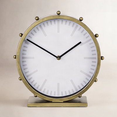 Waylon Modern & Contemporary No Numbers Metal Quartz Movement / Crystal Tabletop Clock