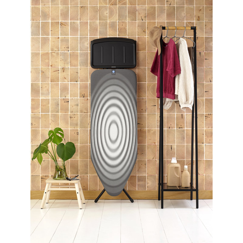 Titan Oval Extra Large Foldable Metal Ironing Board with Steam Unit Holder