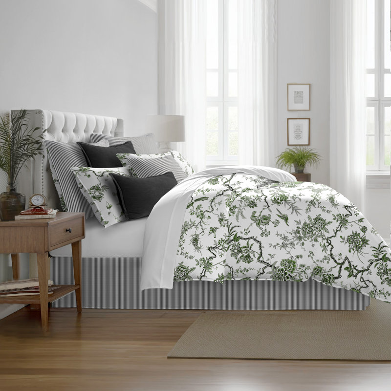 Tree Top Avocado Cotton Duvet Cover Set, California King Duvet Cover + 7 Additional Pieces