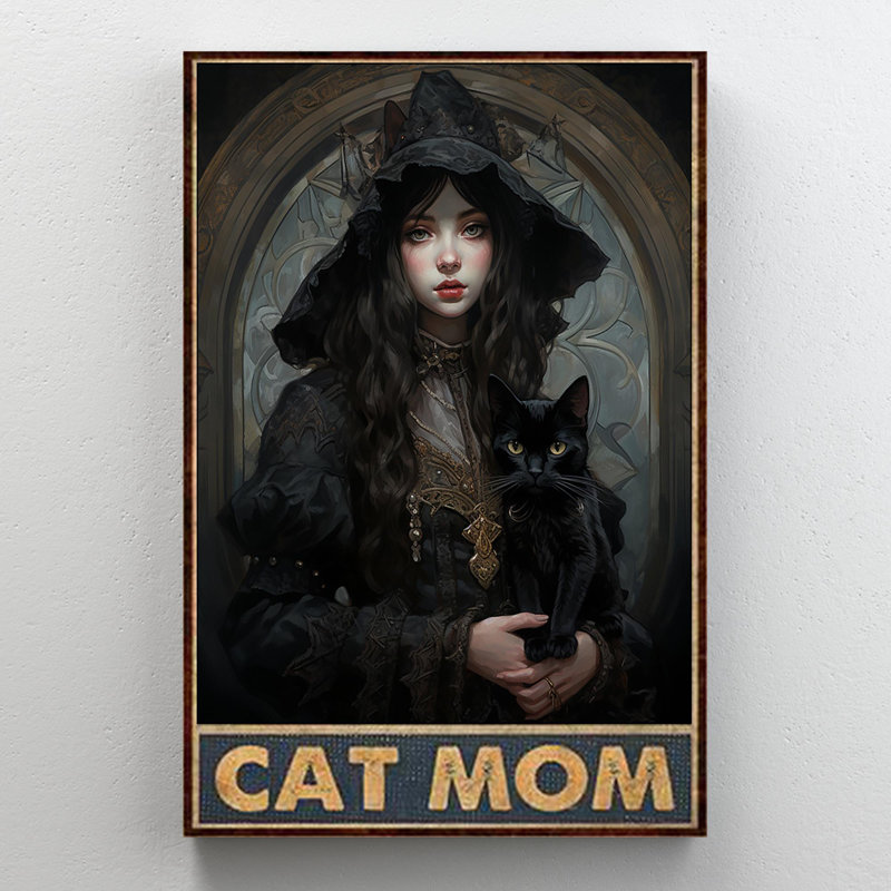 «Woman Cat Mom», impression graphique 1 pièce Prin, H 36 po x l 24 po x P 1,25 po