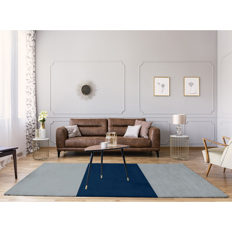 Tapis à rayures de football gris seattle, Rectangle 8 pi x 10 pi