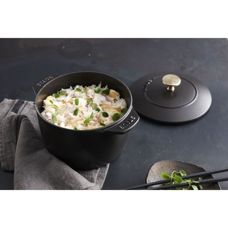 Staub Cast Iron 1.84-qt Petite French Oven, 1.84 quarts, Matte Black