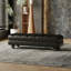 Banc de bout de lit en cuir véritable de style italien noir 59,06 po-1364365861