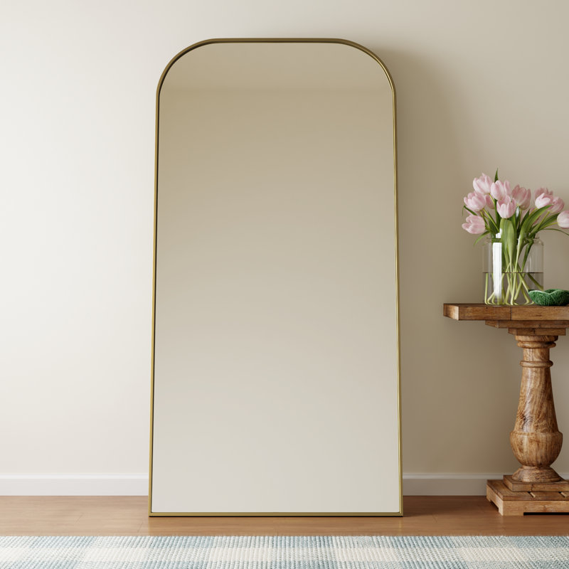 Miroir de plancher Sabine, 72 po x 35 po, Laiton